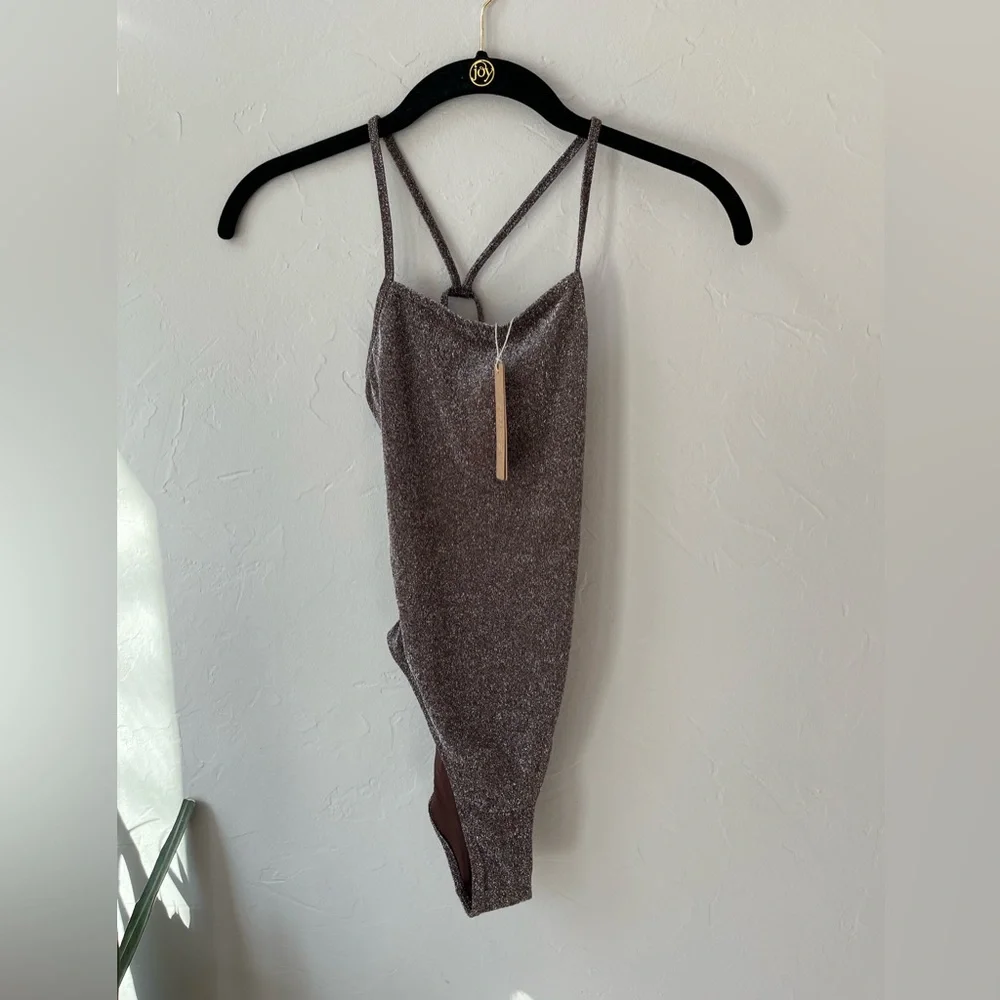 🤎SKIMS SWIM GLITTER SWIMSUIT COCOA XXS
